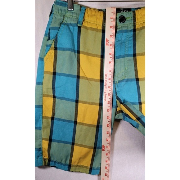Billabong Shorts Men's 30 Yellow Green Blue Plaid Swim‎ Board Surf Trunks - Picture 4 of 10
